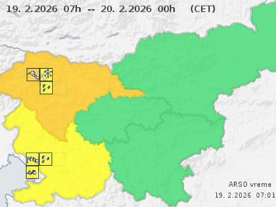 Arso z oranžnim opozorilom zaradi nevarnosti proženja snežnih plazov