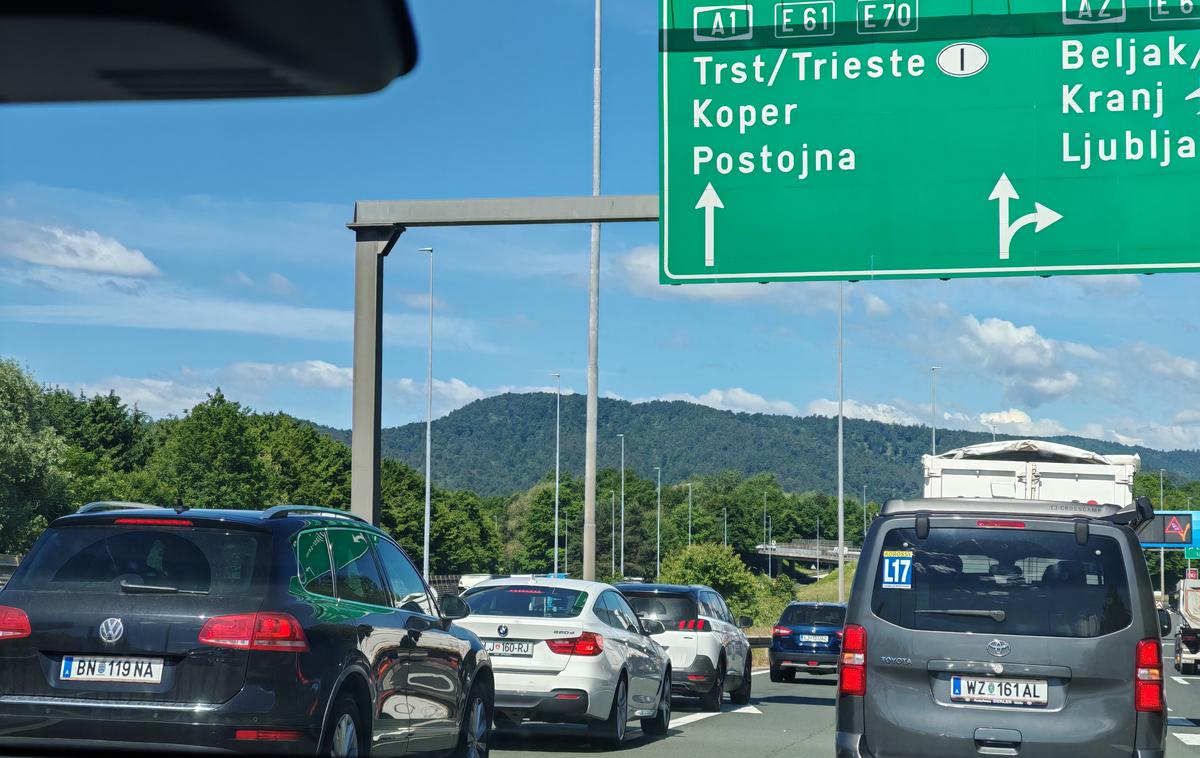 Gneča na ljubljanski obvoznici | Zastoj na ljubljanski južni obvoznici | Foto Ksenija Mlinar