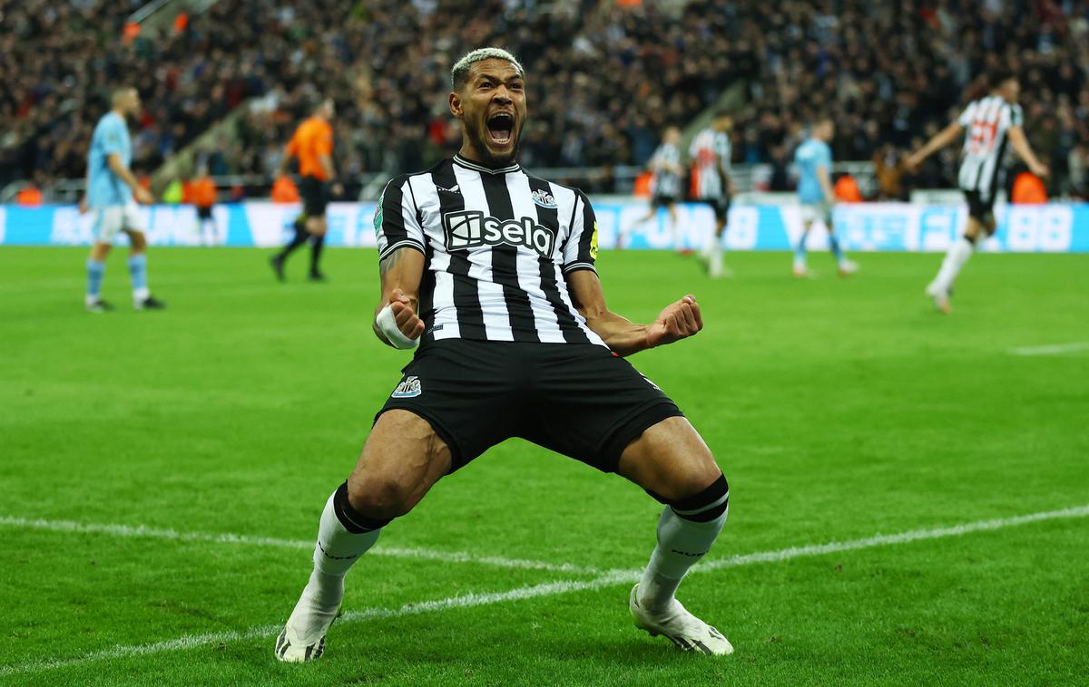 Joelinton, Newcastle | Newcastle je izločil Manchester City, Joelinton (na sliki) je bil podajalec pri edinem golu na tekmi, ki ga je dosegel Šved Alexander Isak. | Foto Reuters