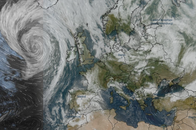 Ciklon | V nedeljo se je Erin nahajal zahodno od Irske in jugozahodno od Islandije. Satelitski posnetki so razkrili izrazito ciklonsko strukturo. | Foto Severe Weather Europe