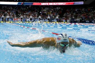 Phelps najboljši tudi na 100 metrov delfin