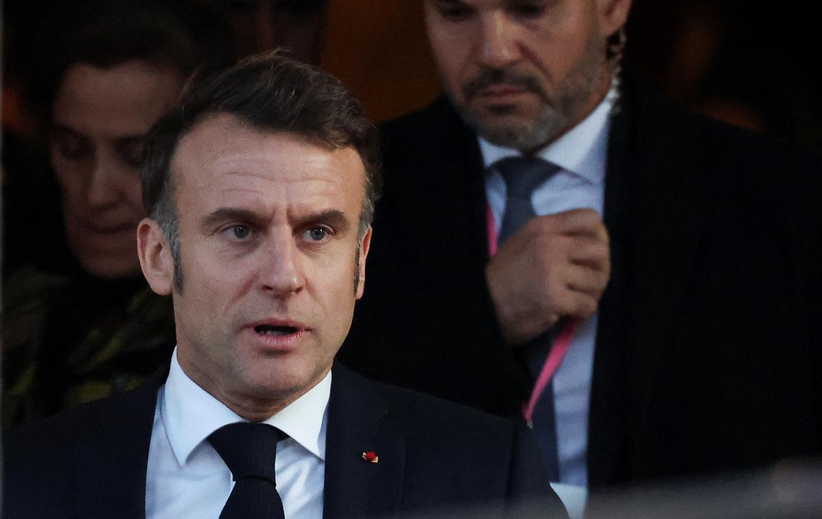 Emmanuel Macron | Francoski predsednik Emmanuel Macron bo narod nagovoril pred četrtkovim izrednim vrhom v Bruslju, na katerem bodo voditelji EU govorili o nadaljnji podpori Ukrajini.  | Foto Reuters