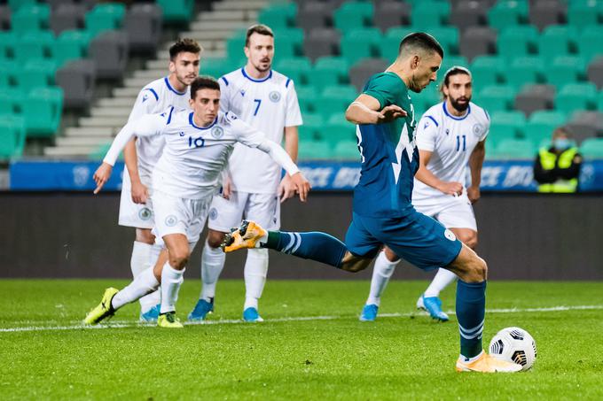 Z bele točke je podvojil prednost Slovenije in jo proti San Marinu popeljal do vodstva z 2:0. | Foto: Grega Valančič/Sportida