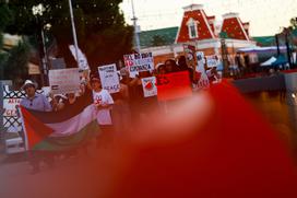 protesti, Gaza, podpora, aktivisti, policija, Palestina
