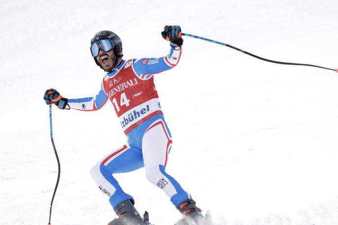 Cyprien Sarrazin | Cyprien Sarrazin se veseli prestižne smukaške zmage v Kitzbühelu. | Foto Reuters