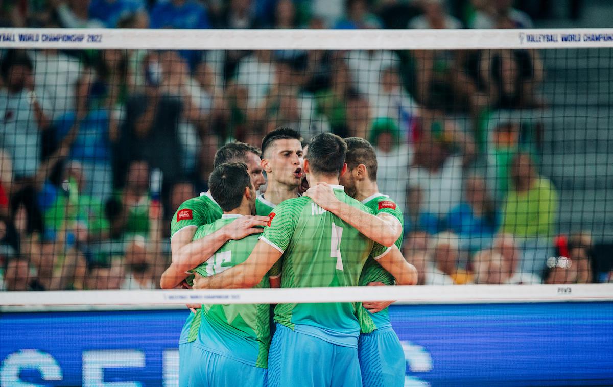 SP v odbojki 2022 (Stožice): Slovenija - Ukrajina, slovenska odbojkarska reprezentanca | Foto Siniša Kanižaj/Sportida