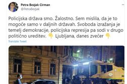 Preberite, kaj je o nasilnem protestu zapisala novinarka TV Slovenija. Odzval se je tudi Janša.