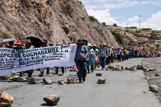 Privrženci Moralesa protestirajo proti bolivijski vladi.  | Foto: Reuters