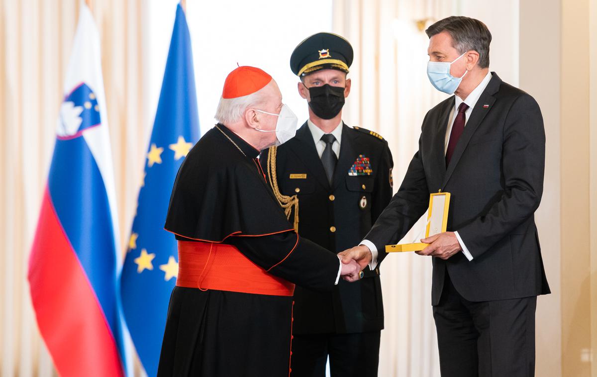 Borut Pahor in Franc Rode | Predsednik Borut Pahor je za zasluge odlikoval kardinala Rimskokatoliške cerkve Franca Rodeta. | Foto Vlada RS