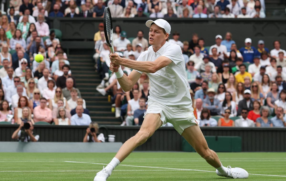 Jannik Sinner Wimbledon | Jannik Sinner je ekspresno premagal še Pedra Martineza. | Foto Reuters