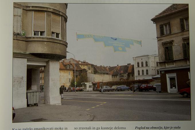 Pogled na lokacijo, kjer je nekoč stala Schreyeva parna pekarna, pozneje Kavčičeva iz leta 1992, ki so ga ujeli v knjigi Ljubljanske metamorfoze avtorice Darinke Kladnik, v kateri se pod fotografije podpisuje Tomaž Skale. | Foto: Ana Kovač