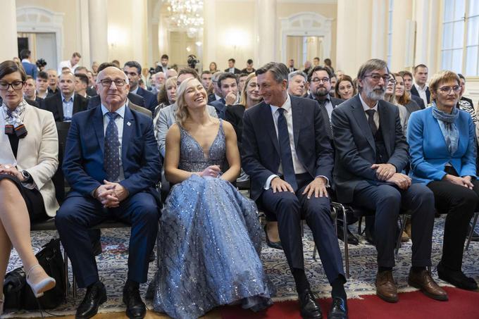 Janja Garnbret Borut Pahor 2022 | Foto: Bor Slana/STA