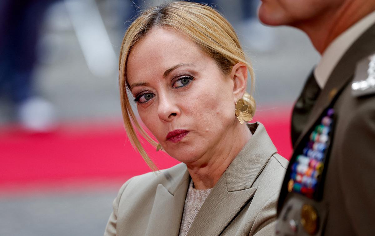 Giorgia Meloni | Italijanska premierka obtožb ne razume, saj Italija v zadnjih dveh letih po njenih besedah Izraelu ni dobavila novega orožja. | Foto Reuters