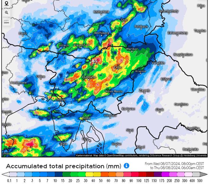 Skupaj padavine | Foto: Meteoinfo