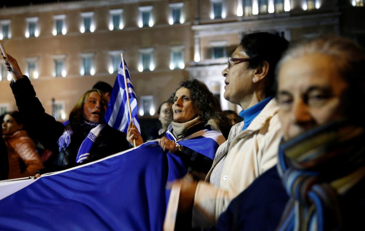 Protestniki v Atenah | Foto Reuters
