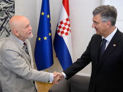 Plenković gostil Malkovicha: S ponosom neguje svoje hrvaške korenine
