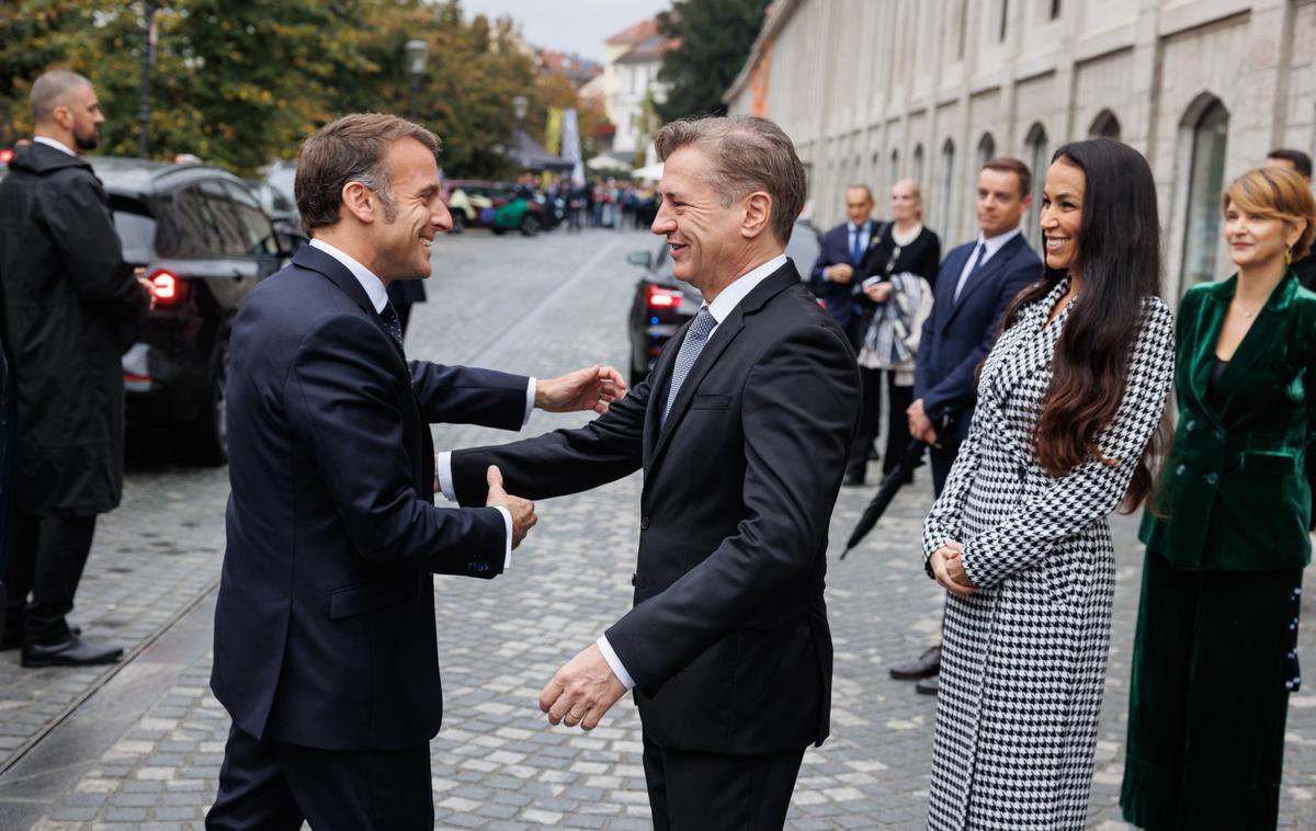 Emmanuel Macron, Robert Golob | Foto STA