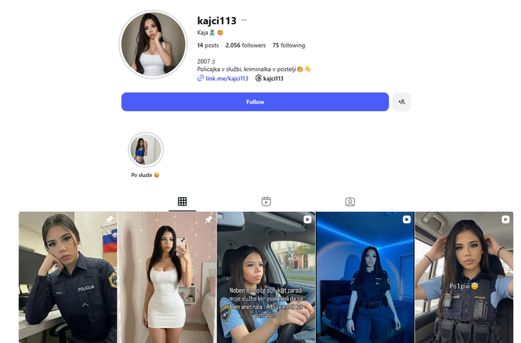 Ta profil na Instagramu po posredovanju slovenske policije ne obstaja več.  | Foto: Posnetek  zaslona