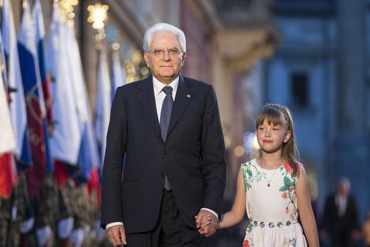 Italijanskega predsednika Sergia Matarella je Pahor pozdravil kot dragega prijatelja. | Foto: Ana Kovač