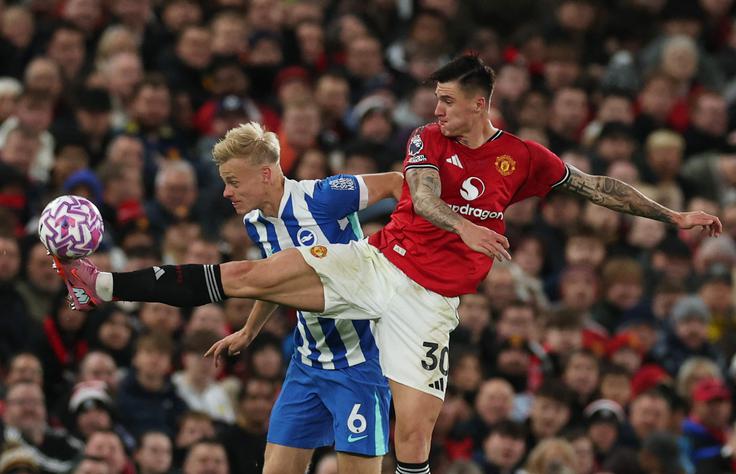 Benjamin Šeško, Manchester United - Brighton Benjamin Šeško si je pripravil nekaj priložnosti, vknjižil pa tudi prvo asistenco v dresu Uniteda. | Foto: Reuters