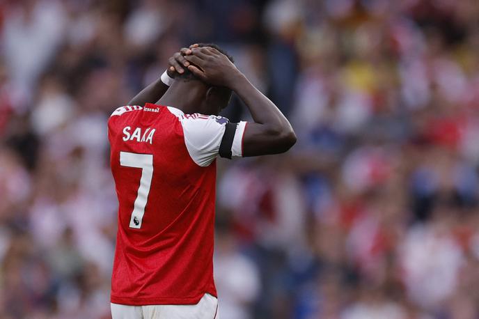 Arsenal Bukayo Saka | Tudi Bukayo Saka bo v vrstah Arsenala manjkal nekaj tednov. | Foto Reuters