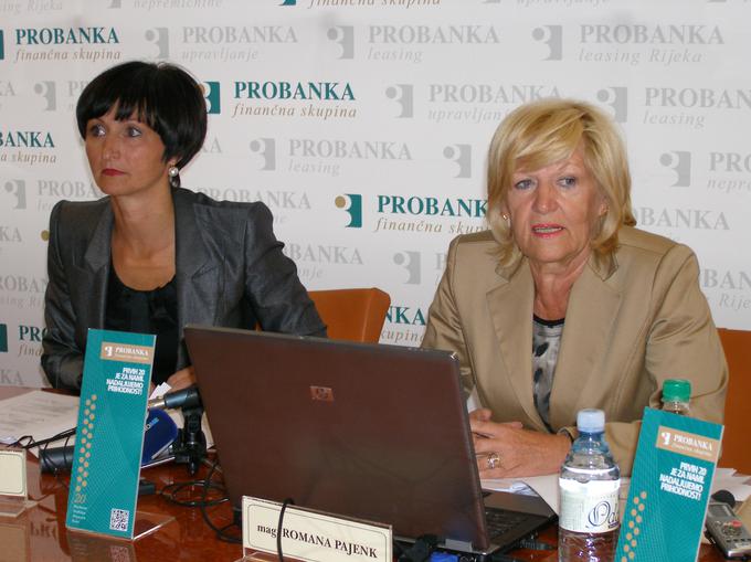 Predsednica uprave Probanke Romana Pajenk (desno) in članica uprave Milana Lah sta Gnamušu uredili posojilo in tudi depozit za njegovo zavarovanje. | Foto: STA ,