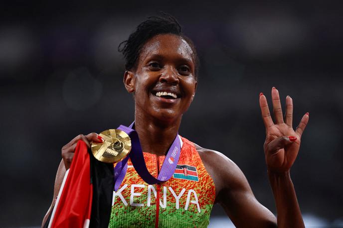Faith Kipyegon | Kenijka Faith Kipyegon je osvojila še četrti naslov svetovne prvakinje v teku na 1.500 m. | Foto Reuters