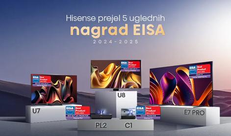 Hisense prejel številne nagrade EISA 2024–25 za inovacije in odličnost