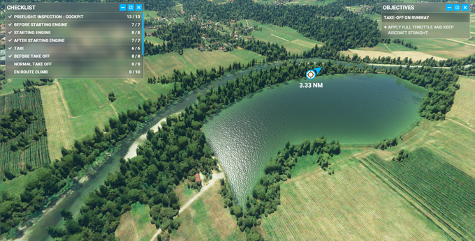 Microsoft Flight Simulator ne navdušuje le s fotorealističnim prikazom svetovnih metropol, temveč tudi na lokalni ravni. To je ribnik v Spodnji Savinjski dolini, ob katerem teče reka Savinja in mimo katerega avtor tega prispevka kolesari skoraj vsak dan.  | Foto: Matic Tomšič