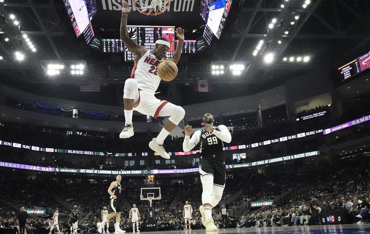 Milwaukee Bucks Miami Heat Butler | Miami je na prvi tekmi končnice ugnal Milwaukee Bucks. | Foto Guliverimage