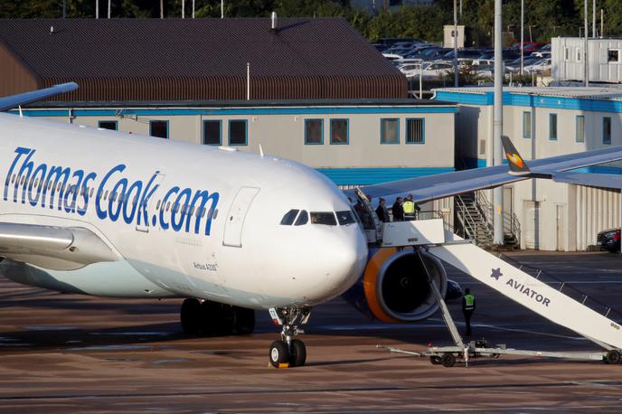 Thomas Cook letalski prevoznik | Le nekaj dni, preden je bila Adria Airways prisiljena zahtevati stečaj, je podobna usoda doletela eno od najstarejših potovalnih agencij in istoimenskega prevoznika – britansko družbo Thomas Cook. | Foto Reuters