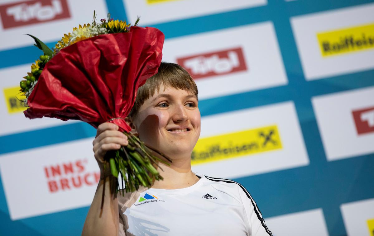 Tanja Glušič | Tanja Glušič, gluho-slepa plezalka iz Prevalj na Koroškem, je srebrni medalji s svetovnega prvenstva v Gijonu leta 2014 v Innsbrucku dodala še bron. | Foto Urban Urbanc/Sportida