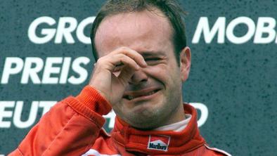 Rubens Barrichello do prve zmage z 19. mesta in jokal je kot dojenček