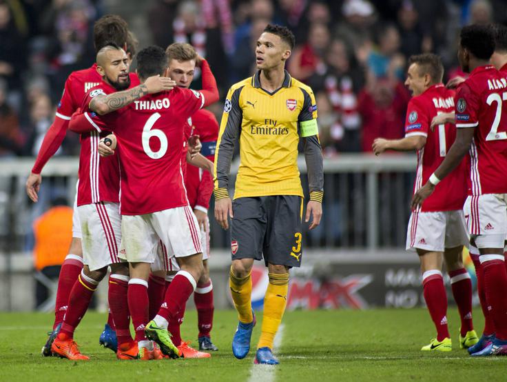 Bayern se je v osmini finala lige prvakov poigral z Arsenalom. Skupni rezultat je znašal 10:2 v korist Nemcev. | Foto: Guliverimage