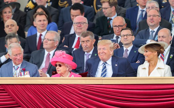 Britanski princ Charles, britanska kraljica Elizabeta II., ameriški predsednik Donald Trump in ameriška prva dama Melania Trump. | Foto: 