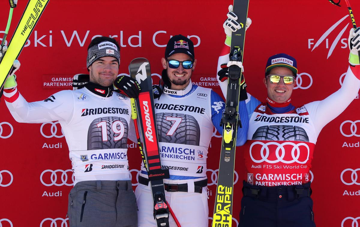 GaPa smuk 2018 Vincent Kreichmayr, Dominik Paris in Beat Feuz | Foto Reuters