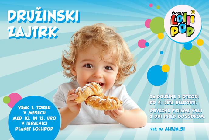 ALEJA predstavlja družinske zajtrke v igralnici Planet Lollipop