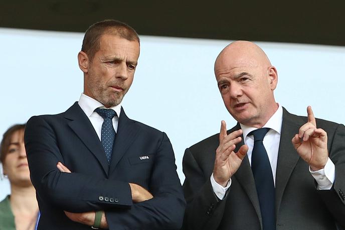 Aleksander Čeferin Gianni Infantino | Aleksander Čeferin in Gianni Infantino sta se v zadnjih letih znašla na različnih bregovih pri več pomembnih vprašanjih o prihodnosti svetovnega nogometa. | Foto Guliverimage