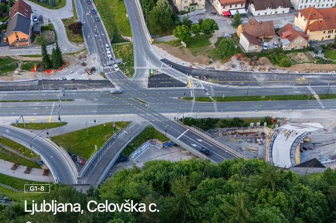 Celovška cesta | Od danes do predvidoma konca julija je zaradi gradnje polnega priključka iz avtocestnega predora Šentvid na Celovško cesto spremenjena prometna ureditev od križišča Celovške in Prušnikove do križišča Celovške in Kosmačeve. | Foto InfoPot