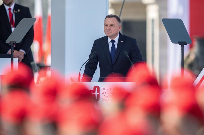 Poljski predsednik na današnji slovesnosti. | Foto: Reuters