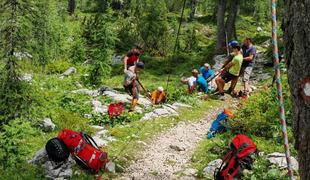 "Težko" reševanje na planini nad Bohinjem