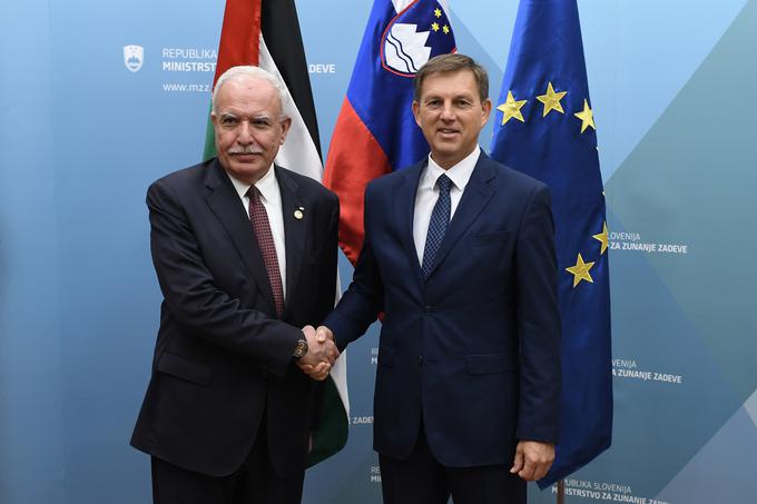 Palestinski zunanji minister Rijad Al Malki je dejal, da se Palestinci veselijo slovenskega priznanja. | Foto: STA ,