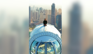 Strašljivo: dubajski prestolonaslednik na vrhu največjega panoramskega kolesa