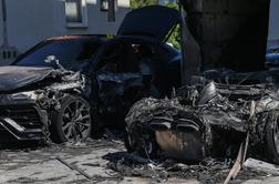 Ogenj uničil dva luksuzna lamborghinija, policija potrdila, da je bil požar podtaknjen #video