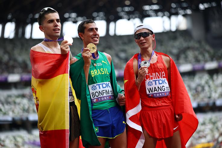 Caio Bonfim Najboljši trije v hoji na 20 km. | Foto: Reuters