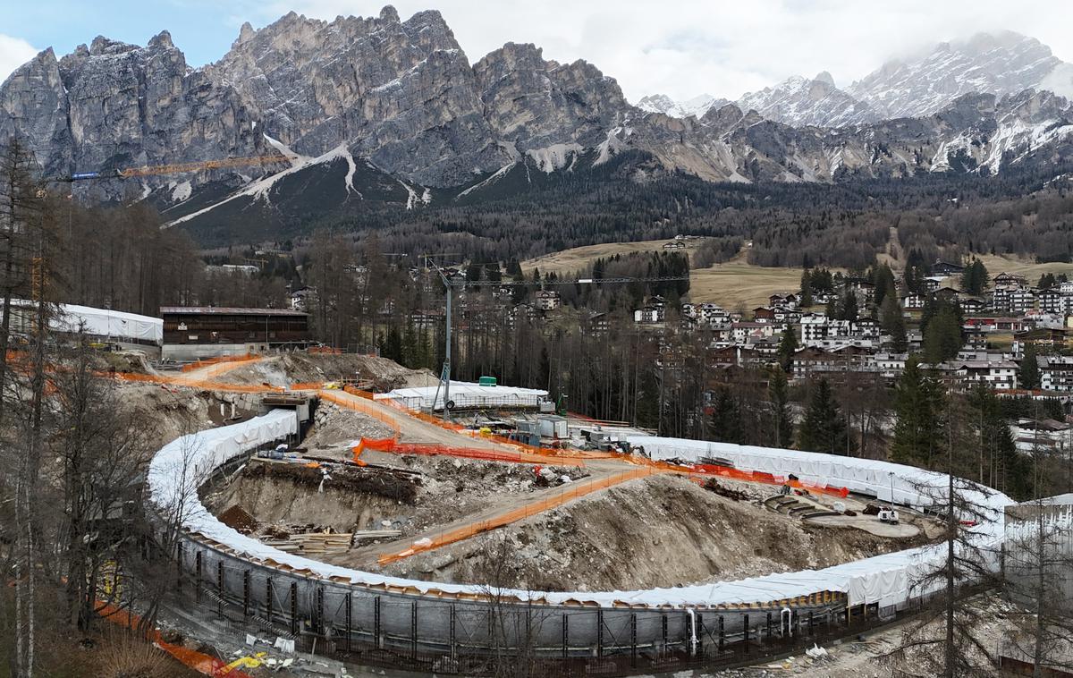 Cortina d'Ampezzo, steza za bob, ZOI 2026 | Foto Reuters