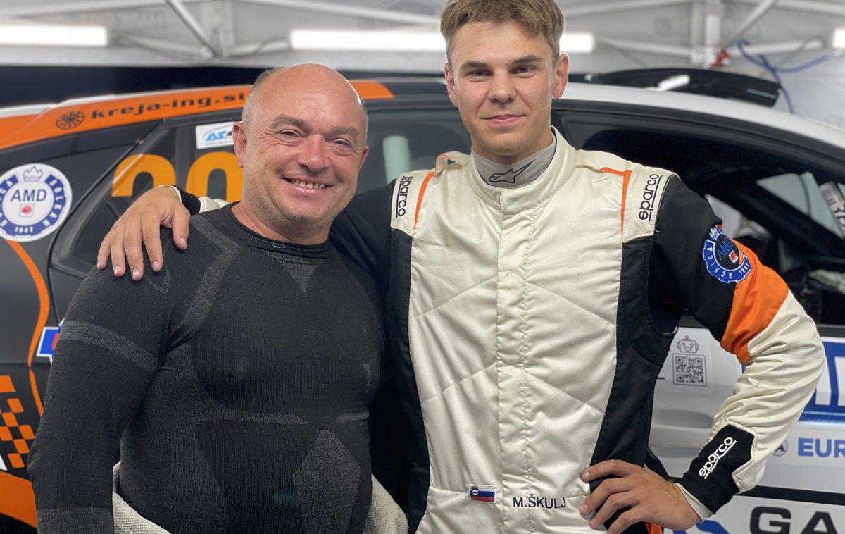 Darko Peljhan Mark Škulj reli Nova Gorica | Darko Peljhan in Mark Škulj po končanem sobotnem delu relija v Novi Gorici. | Foto Gregor Pavšič