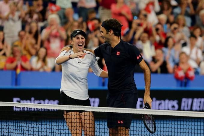 Roger Federer in Belinda Bencic sta slavila drugič zapored. | Foto: Gulliver/Getty Images