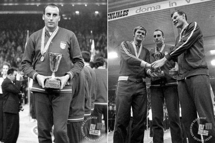 Ivo Daneu | Ivo Daneu kot kapetan s pokalom za osvojitev svetovnega prvenstva z reprezentanco Jugoslavije sredi Ljubljane pred natanko 50 leti.