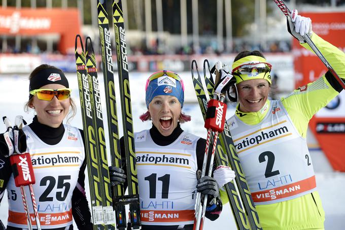 Katja Višnar je bila leta 2014 v Lahtiju v šprintu druga. | Foto: Reuters